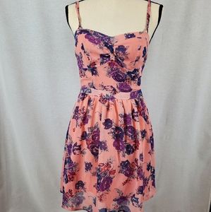 Guess Strappy floral dress pinks and purples